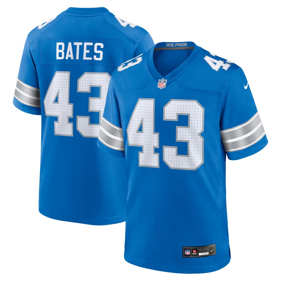 Men's Detroit Lions Jake Bates Nike  Blue Team Game Jersey
