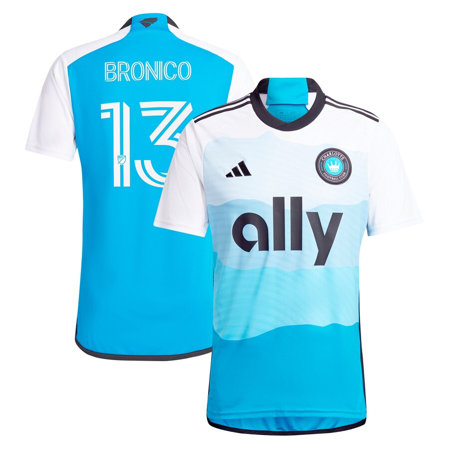 Men's Charlotte FC Brandt Bronico adidas Blue 2024 The Carolina Kit: Explore Replica Player Jersey