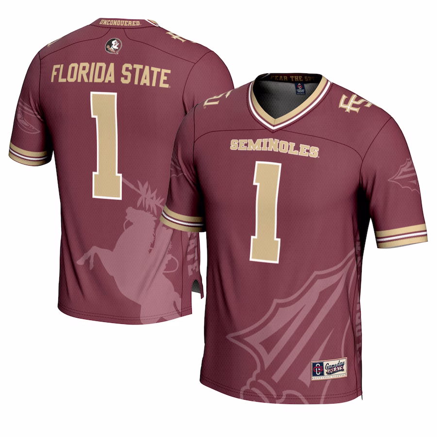 #1 Florida State Seminoles GameDay Greats Youth Icon Print Football Fashion Jersey - Garnet