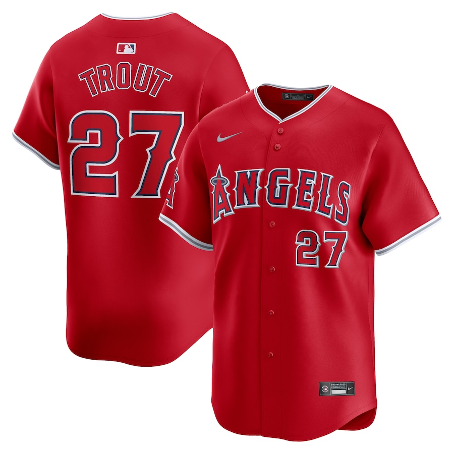 Men's Los Angeles Angels Mike Trout Nike Red Alternate Limited Player Jersey