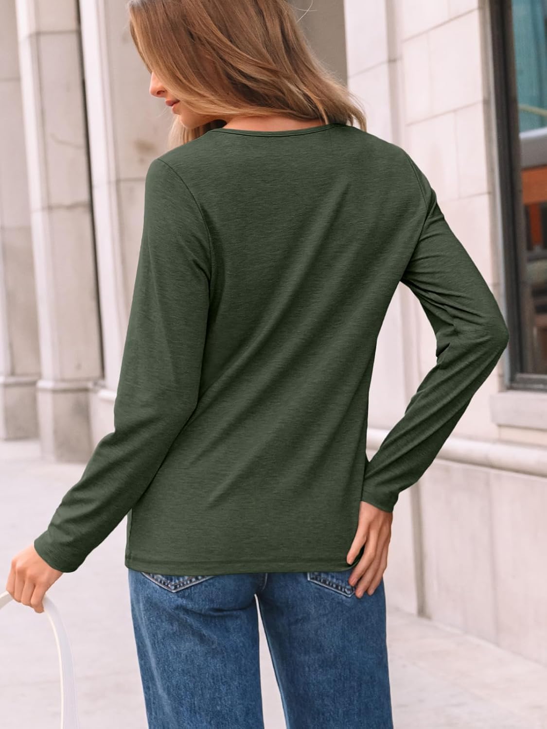 AUTOMET Women’s Long Sleeve Pleated Top – Casual Dressy Business Blouse, Trendy Tunic Basic Shirt