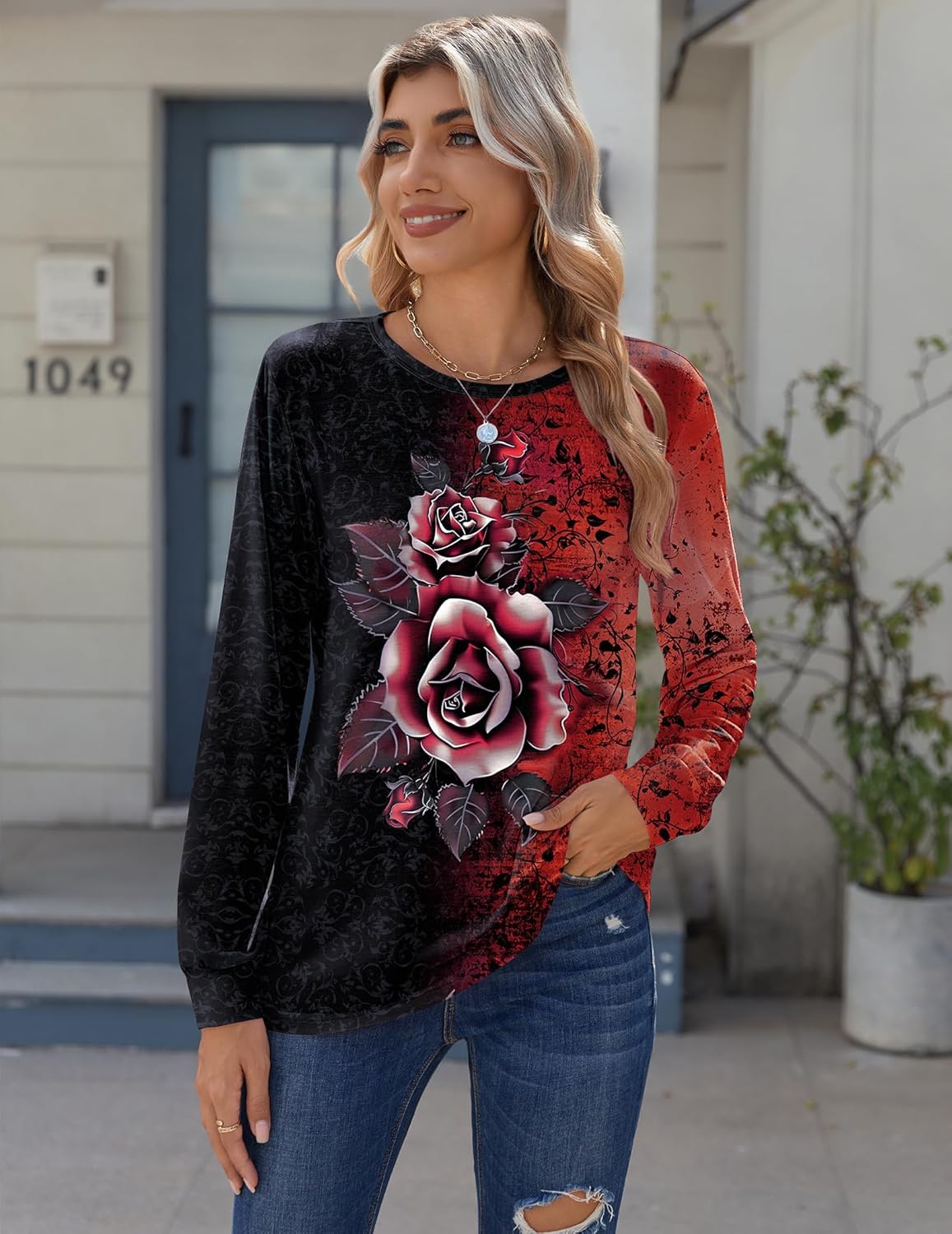 Zeagoo Women’s Long Sleeve Crewneck Tops Lightweight Basic Tee Business Casual