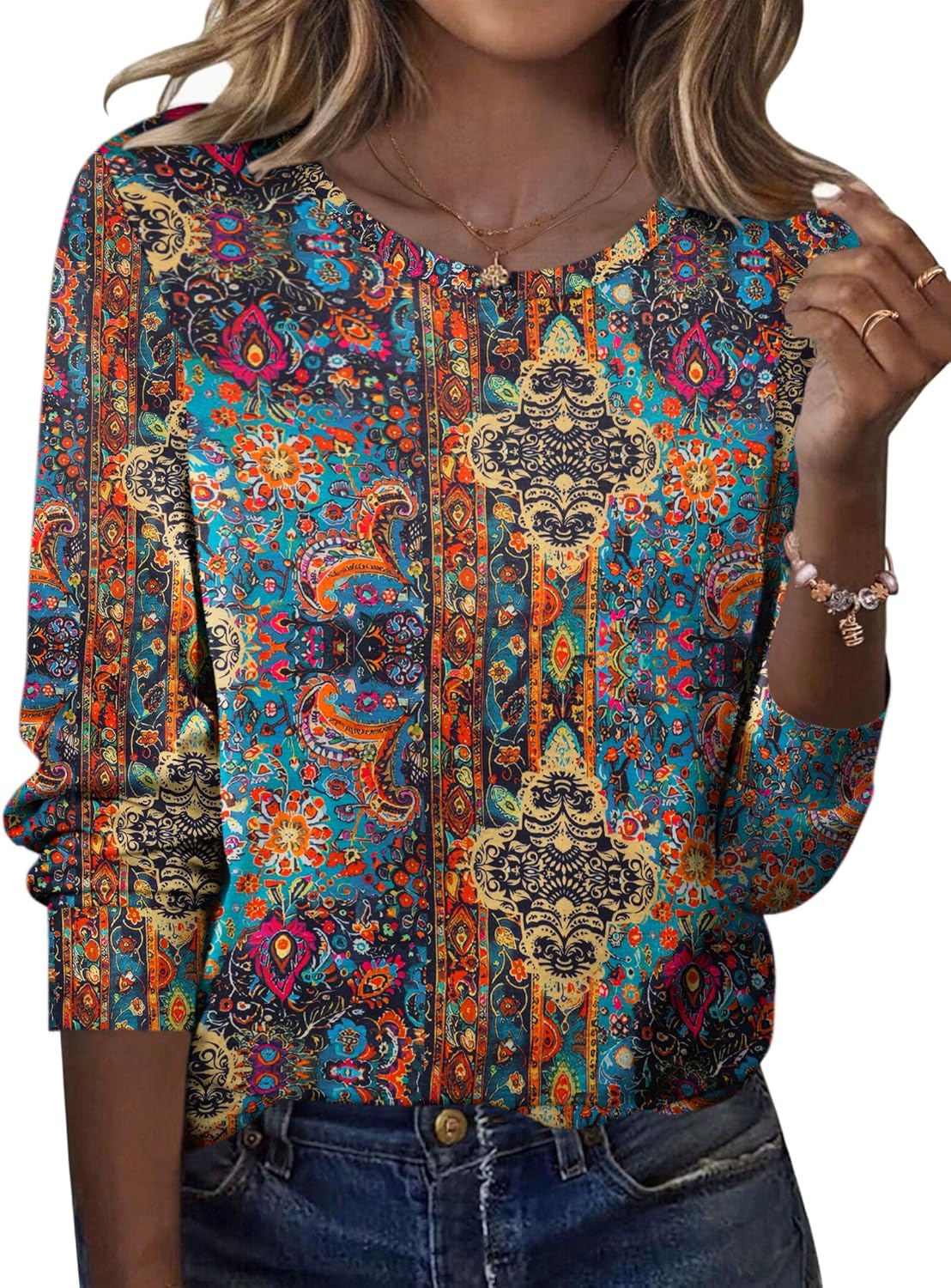 Zeagoo Women’s Long Sleeve Crewneck Tops Lightweight Basic Tee Business Casual