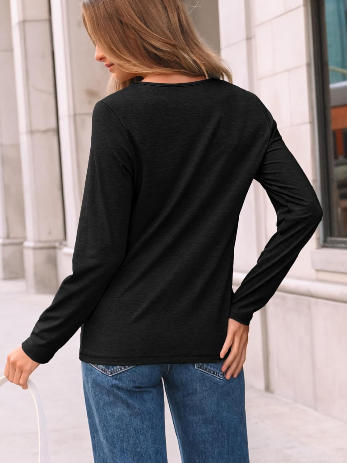 AUTOMET Women’s Long Sleeve Pleated Top – Casual Dressy Business Blouse, Trendy Tunic Basic Shirt