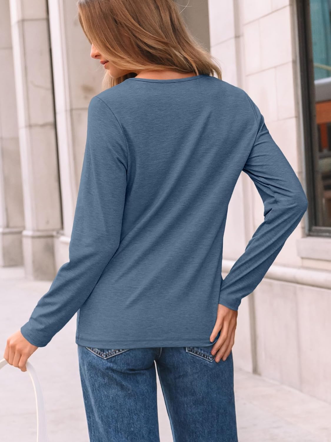 AUTOMET Women’s Long Sleeve Pleated Top – Casual Dressy Business Blouse, Trendy Tunic Basic Shirt