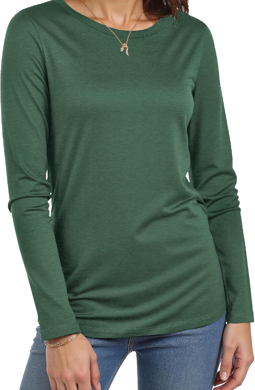 Women’s Long Sleeve Crewneck Tops Basic Tee Fashion Shirts