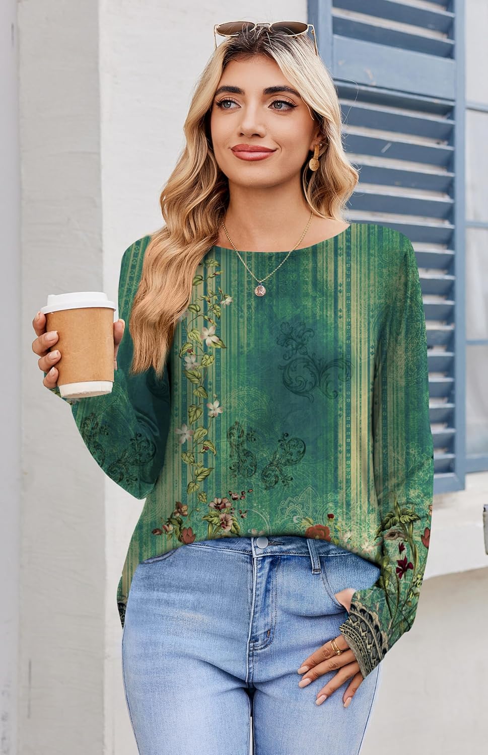 Zeagoo Women’s Long Sleeve Tunic Top – Loose Crew Neck Shirt with Thumb Holes, Perfect with Leggings, Fall 2025