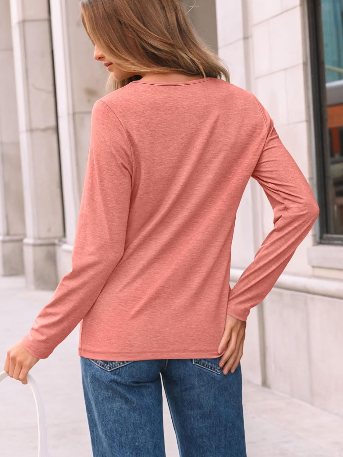AUTOMET Women’s Long Sleeve Pleated Top – Casual Dressy Business Blouse, Trendy Tunic Basic Shirt