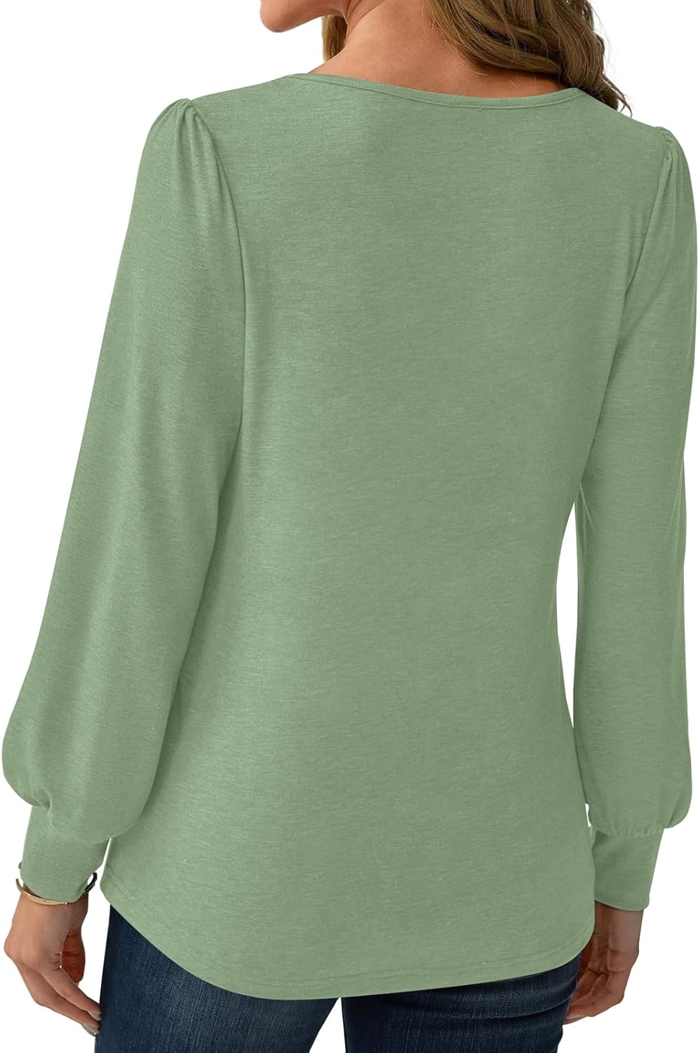 Women’s Long Sleeve V-Neck Tops 2025 Fall Loose Fit Business Casual Blouses