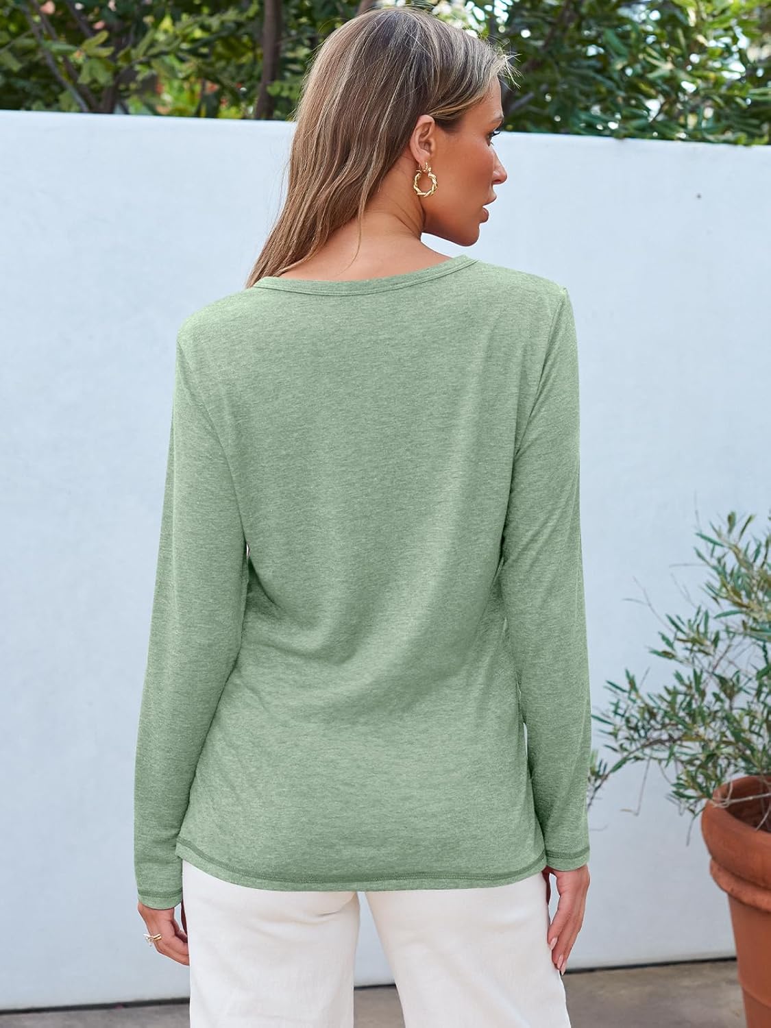 SUNBS Women’s 3-Pack Long Sleeve Tops Loose Fit Fall Shirts 2025 Basic Casual Tees