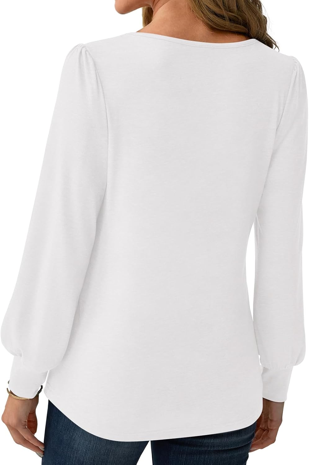 Women’s Long Sleeve V-Neck Tops 2025 Fall Loose Fit Business Casual Blouses