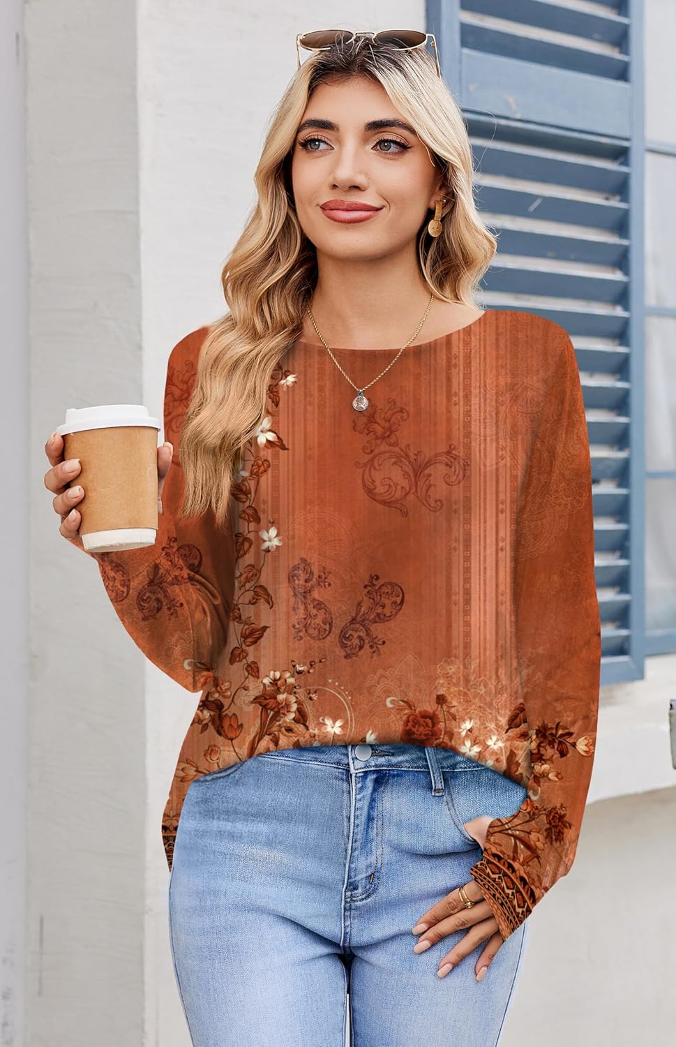 Zeagoo Women’s Long Sleeve Tunic Top – Loose Crew Neck Shirt with Thumb Holes, Perfect with Leggings, Fall 2025