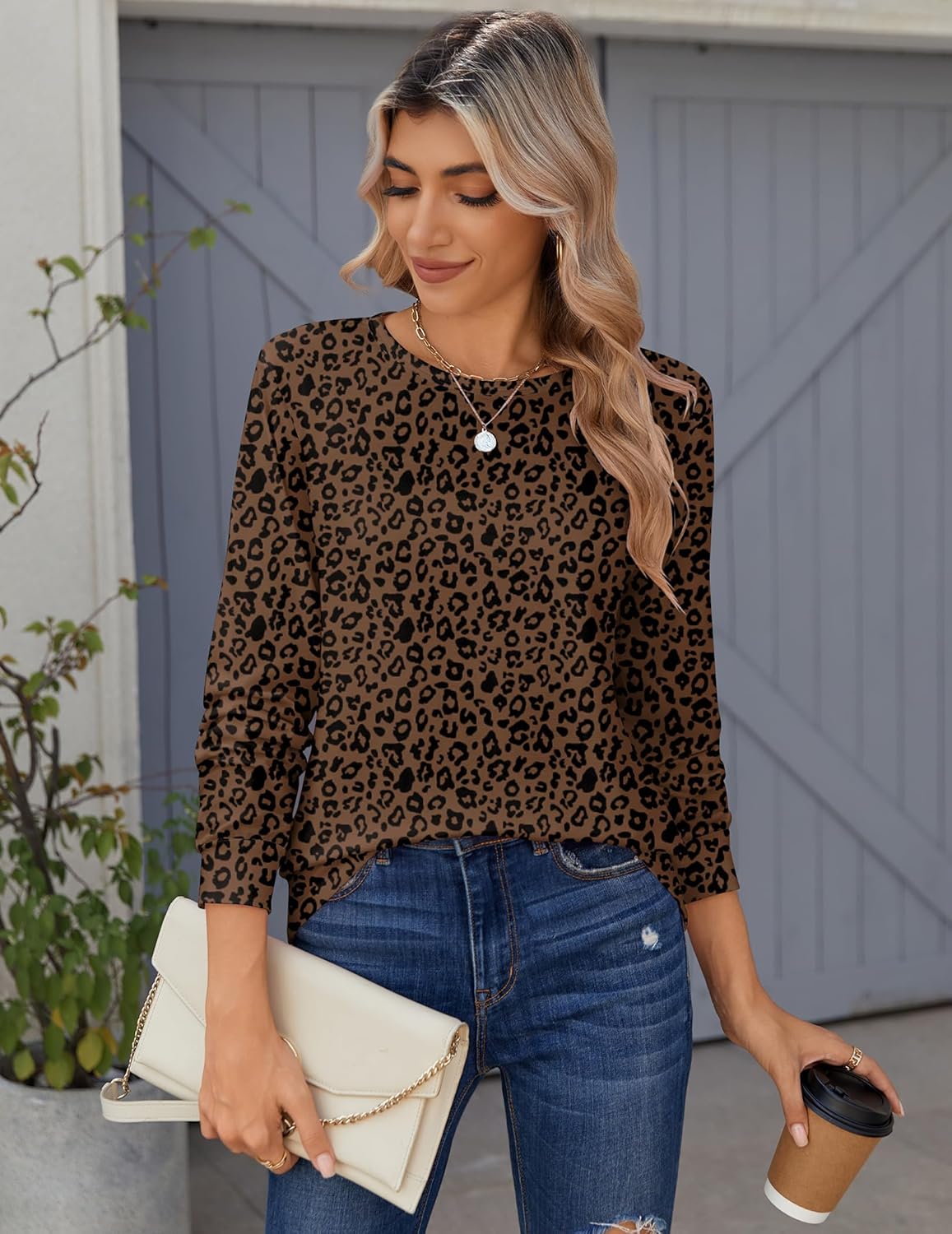Zeagoo Women’s Long Sleeve Crewneck Tops Lightweight Basic Tee Business Casual