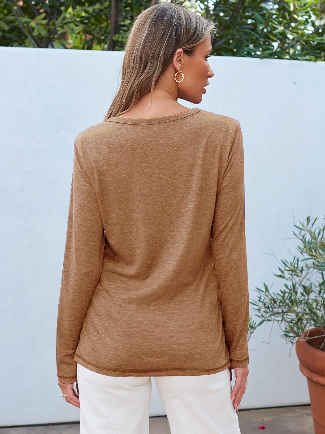 MIFOCAL Women’s Long Sleeve Round Neck Tops 2024 Basic Fall Shirts