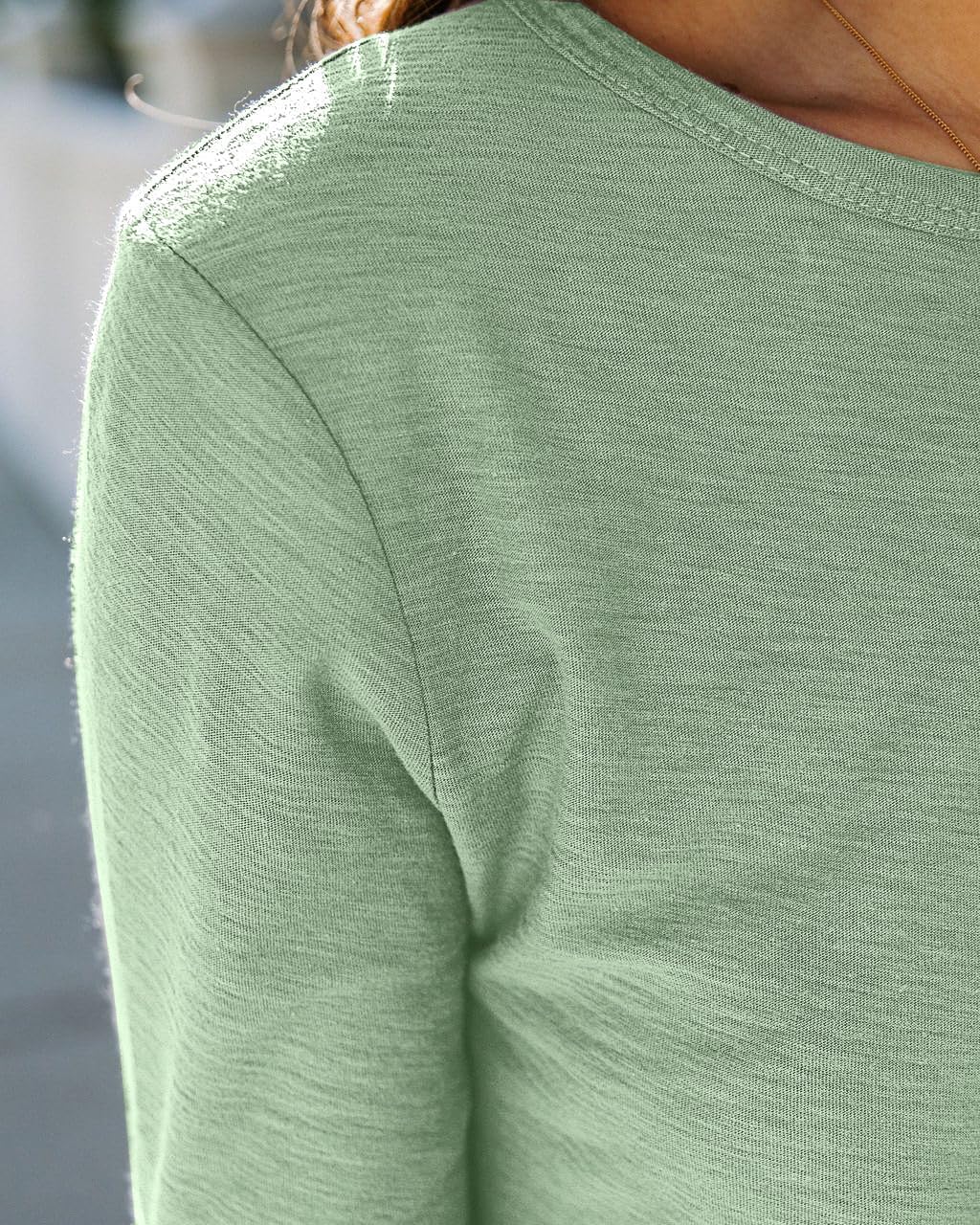 Sherosa Women’s Long Sleeve Crewneck Tops Basic Tee Blouse