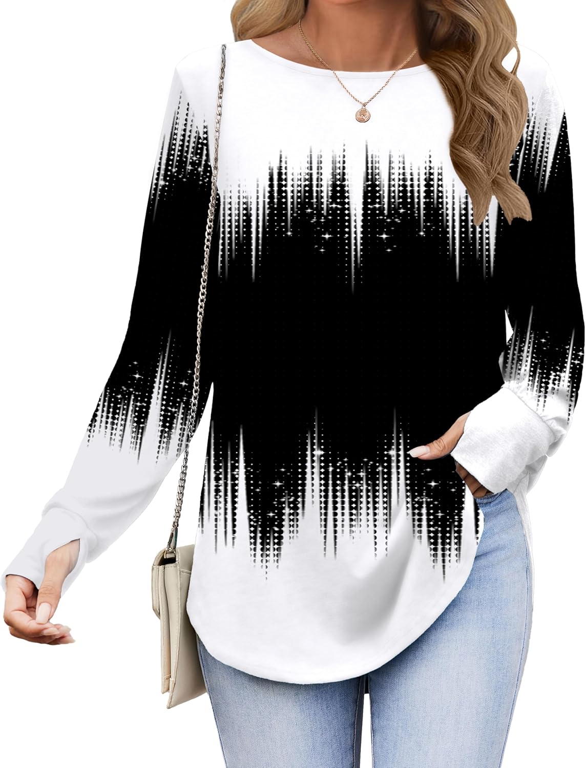 Zeagoo Women’s Long Sleeve Tunic Top – Loose Crew Neck Shirt with Thumb Holes, Perfect with Leggings, Fall 2025