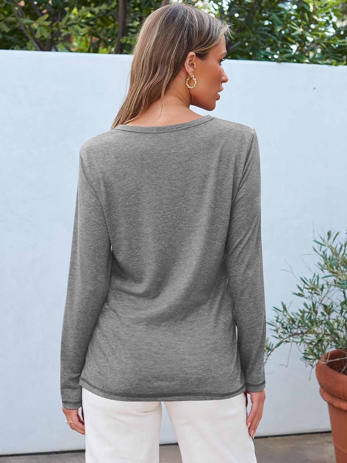 SUNBS Women’s 3-Pack Long Sleeve Tops Loose Fit Fall Shirts 2025 Basic Casual Tees