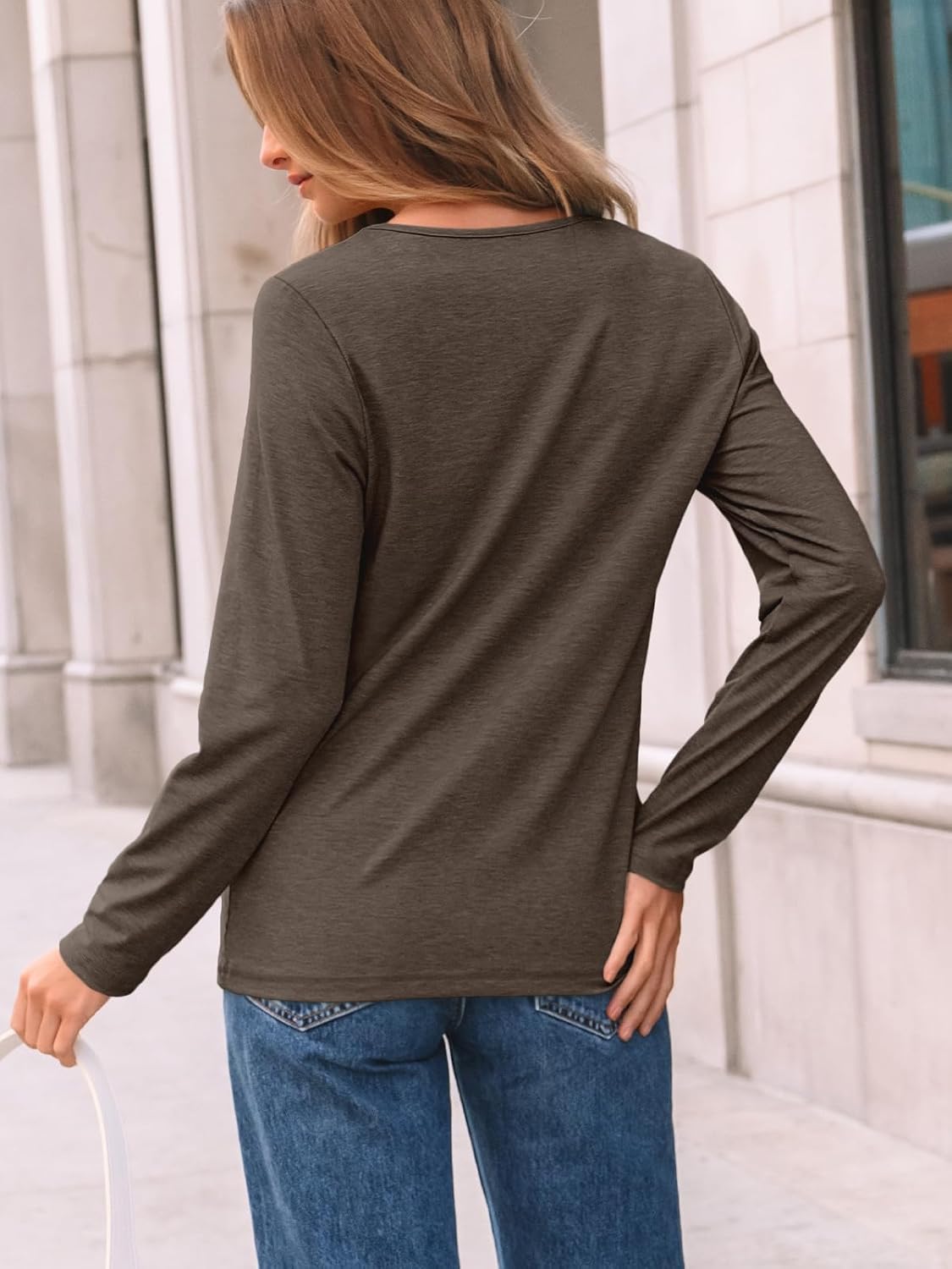 AUTOMET Women’s Long Sleeve Pleated Top – Casual Dressy Business Blouse, Trendy Tunic Basic Shirt