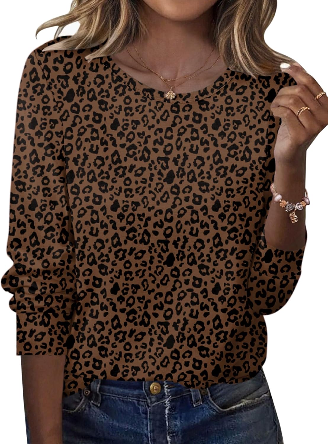 Zeagoo Women’s Long Sleeve Crewneck Tops Lightweight Basic Tee Business Casual