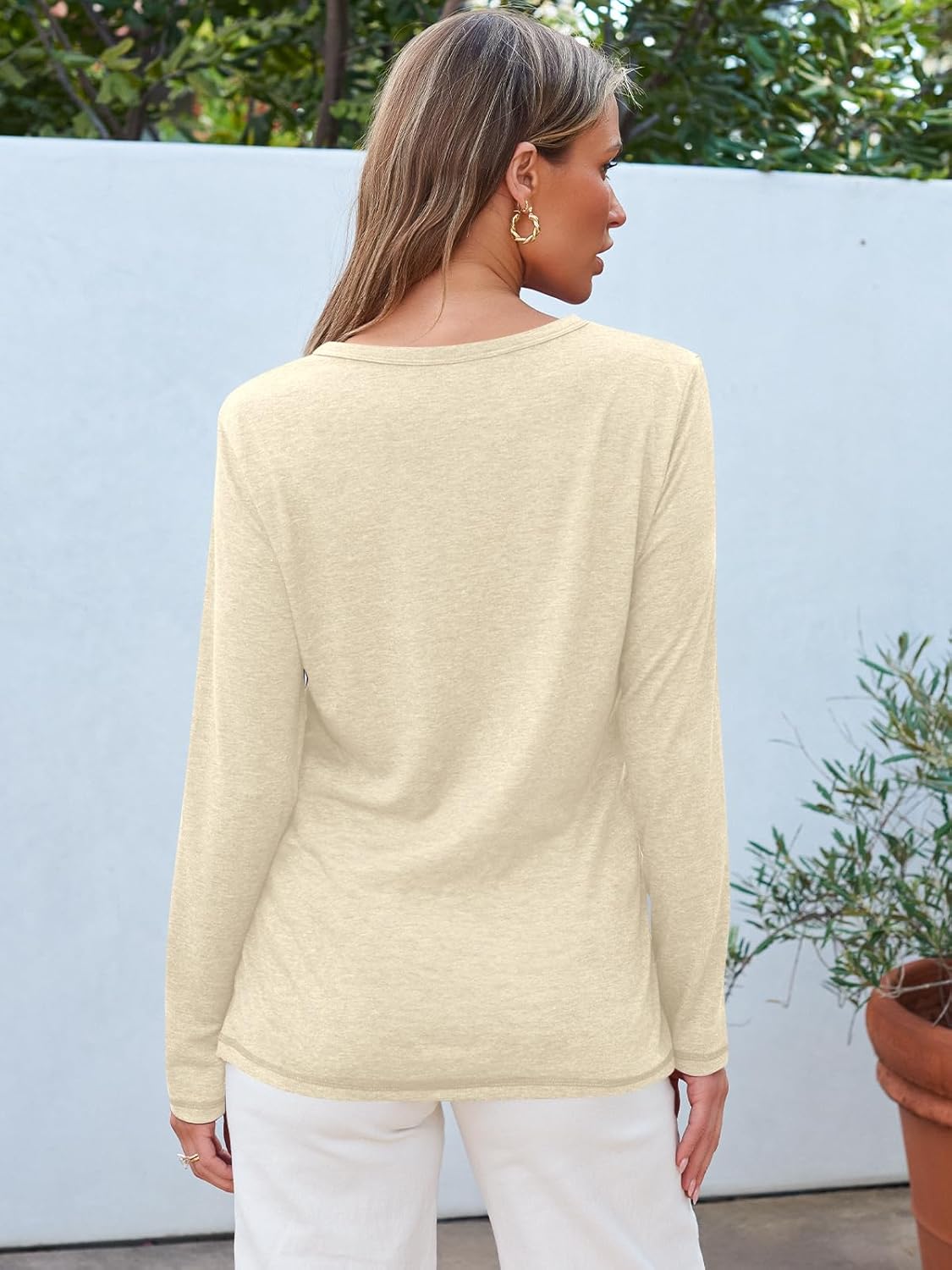 SUNBS Women’s 3-Pack Long Sleeve Tops Loose Fit Fall Shirts 2025 Basic Casual Tees