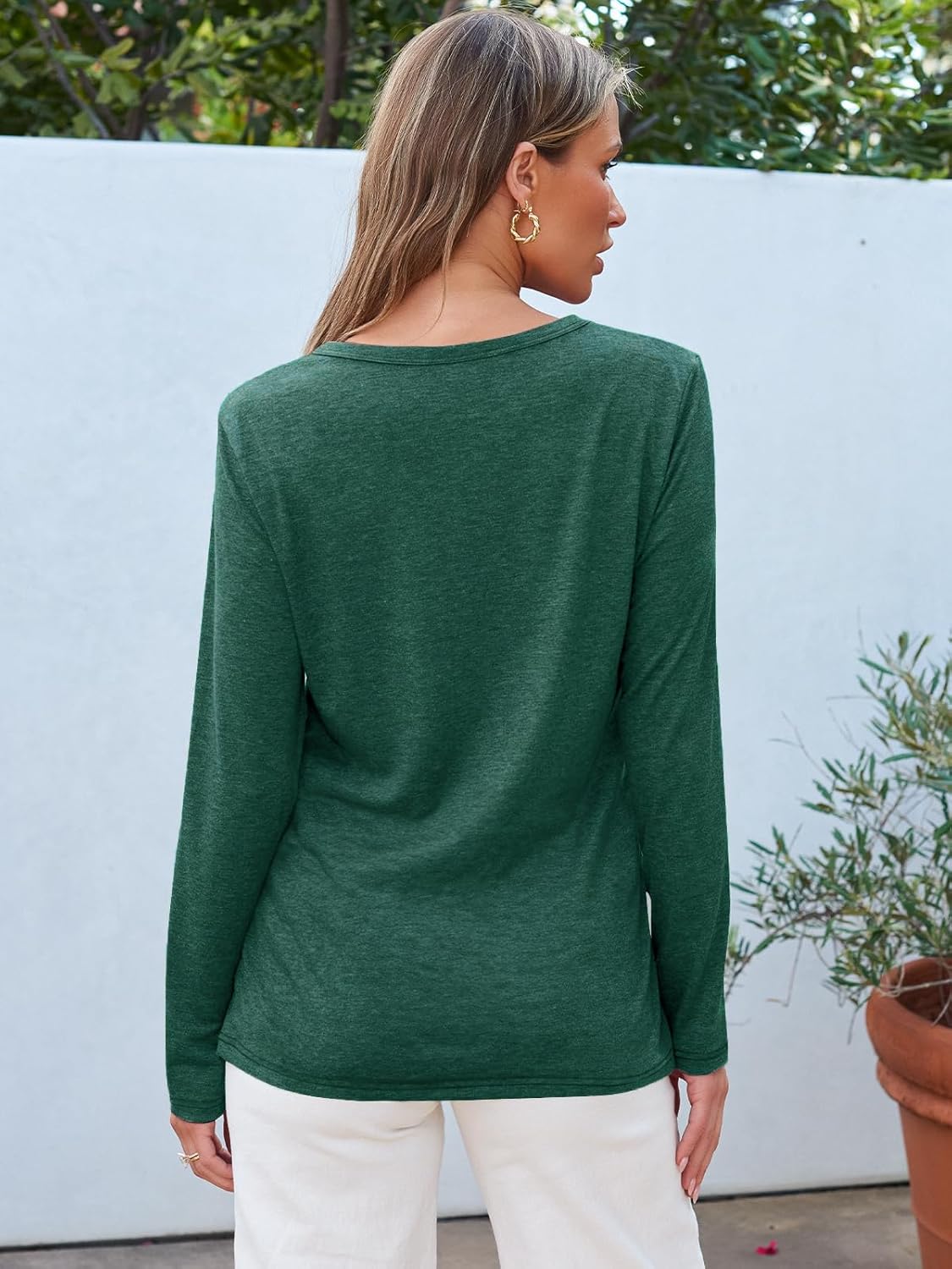 MIFOCAL Women’s Long Sleeve Round Neck Tops 2024 Basic Fall Shirts