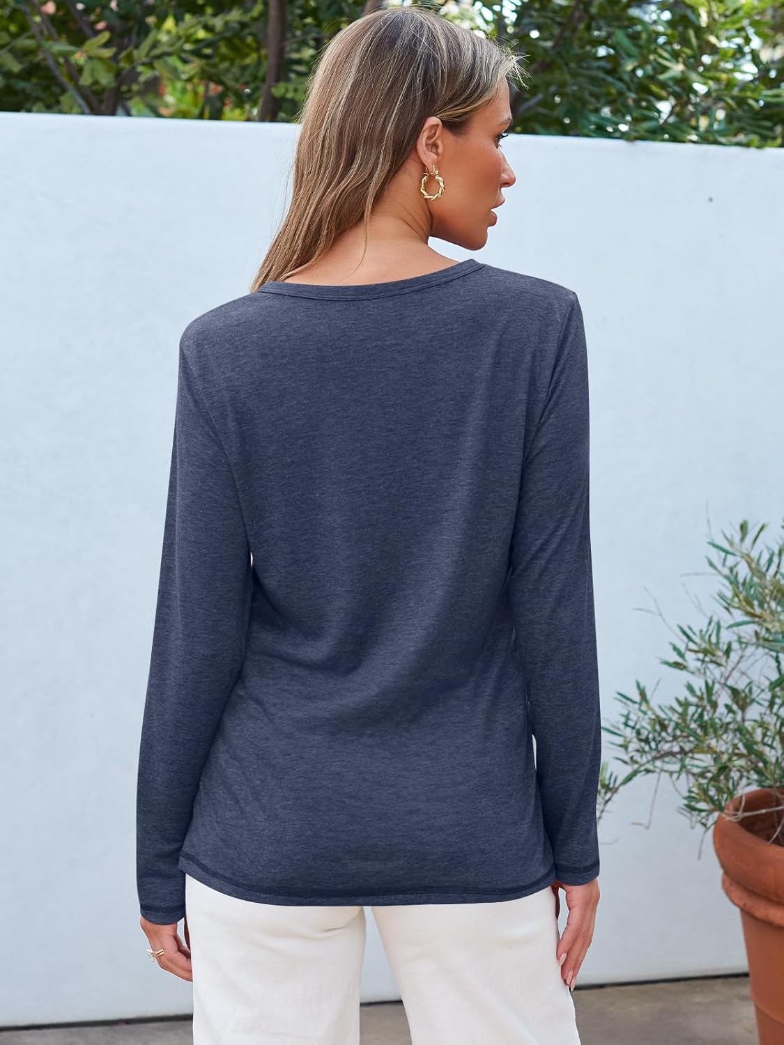 SUNBS Women’s 3-Pack Long Sleeve Tops Loose Fit Fall Shirts 2025 Basic Casual Tees