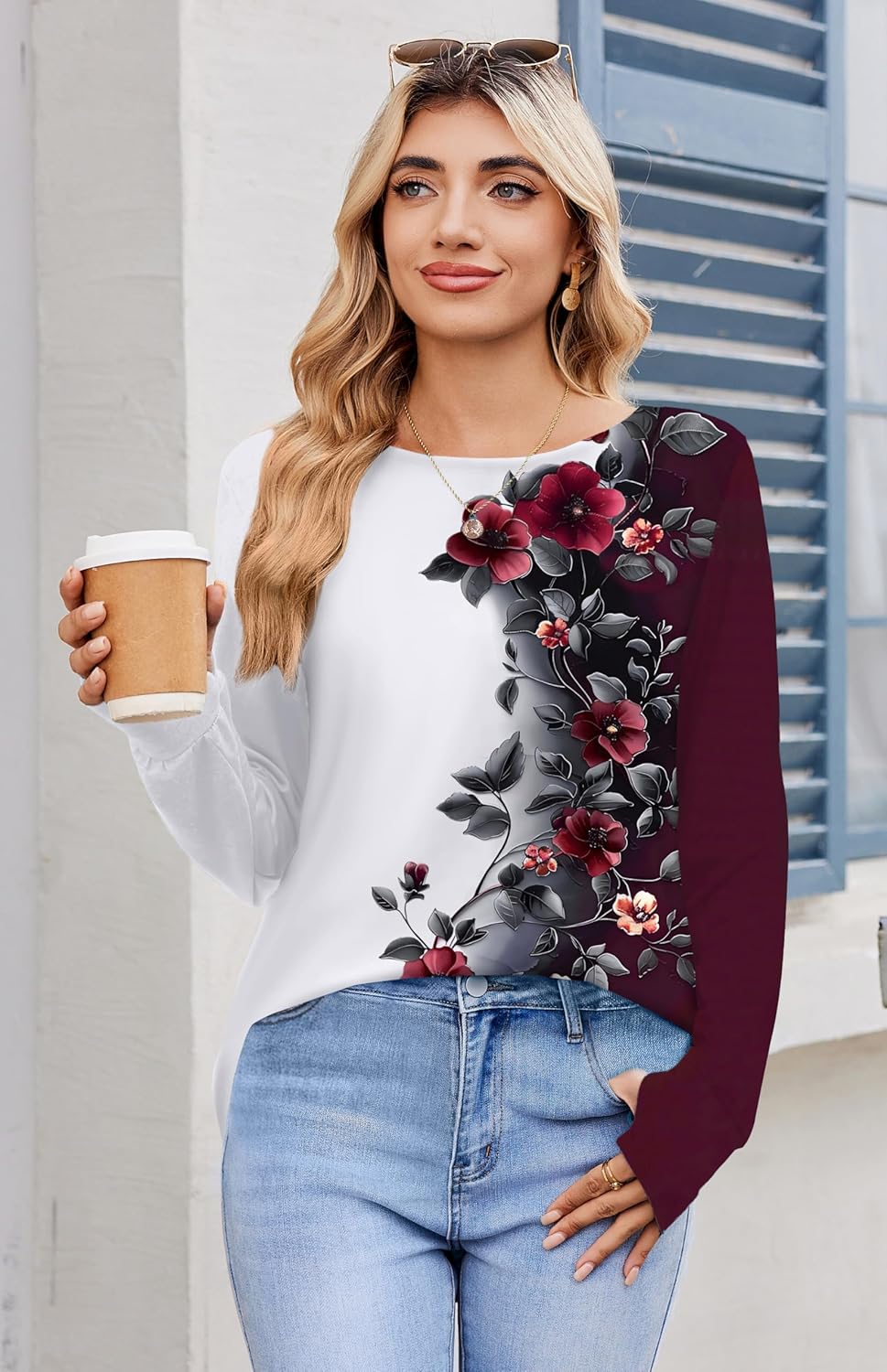 Zeagoo Women’s Long Sleeve Tunic Top – Loose Crew Neck Shirt with Thumb Holes, Perfect with Leggings, Fall 2025