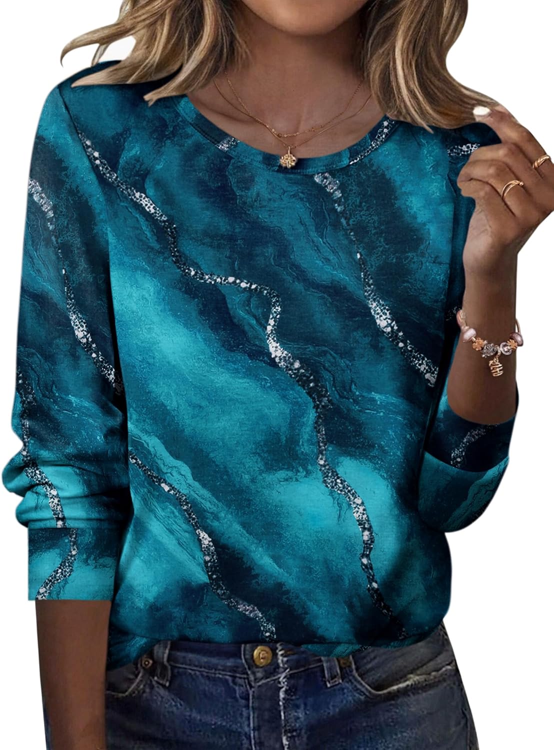 Zeagoo Women’s Long Sleeve Crewneck Tops Lightweight Basic Tee Business Casual