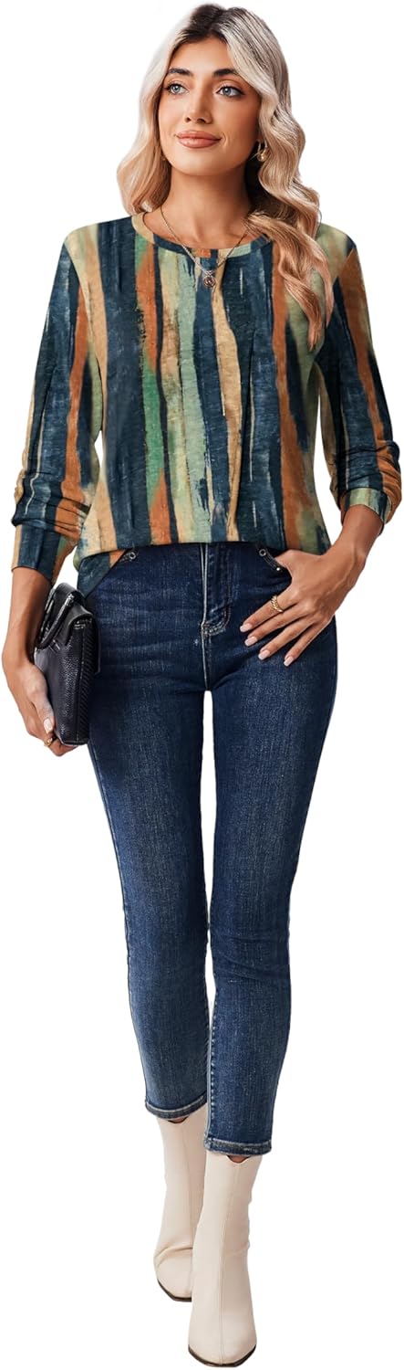Zeagoo Women’s Long Sleeve Crewneck Tops Lightweight Basic Tee Business Casual
