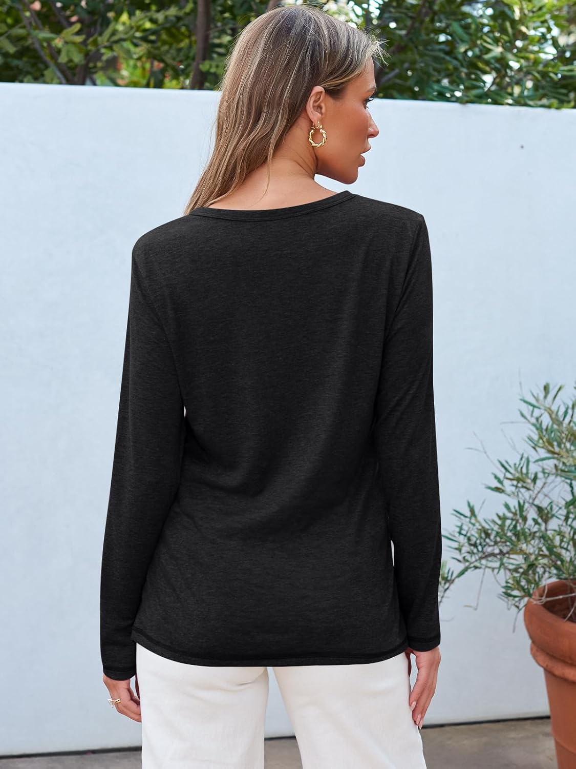SUNBS Women’s 3-Pack Long Sleeve Tops Loose Fit Fall Shirts 2025 Basic Casual Tees