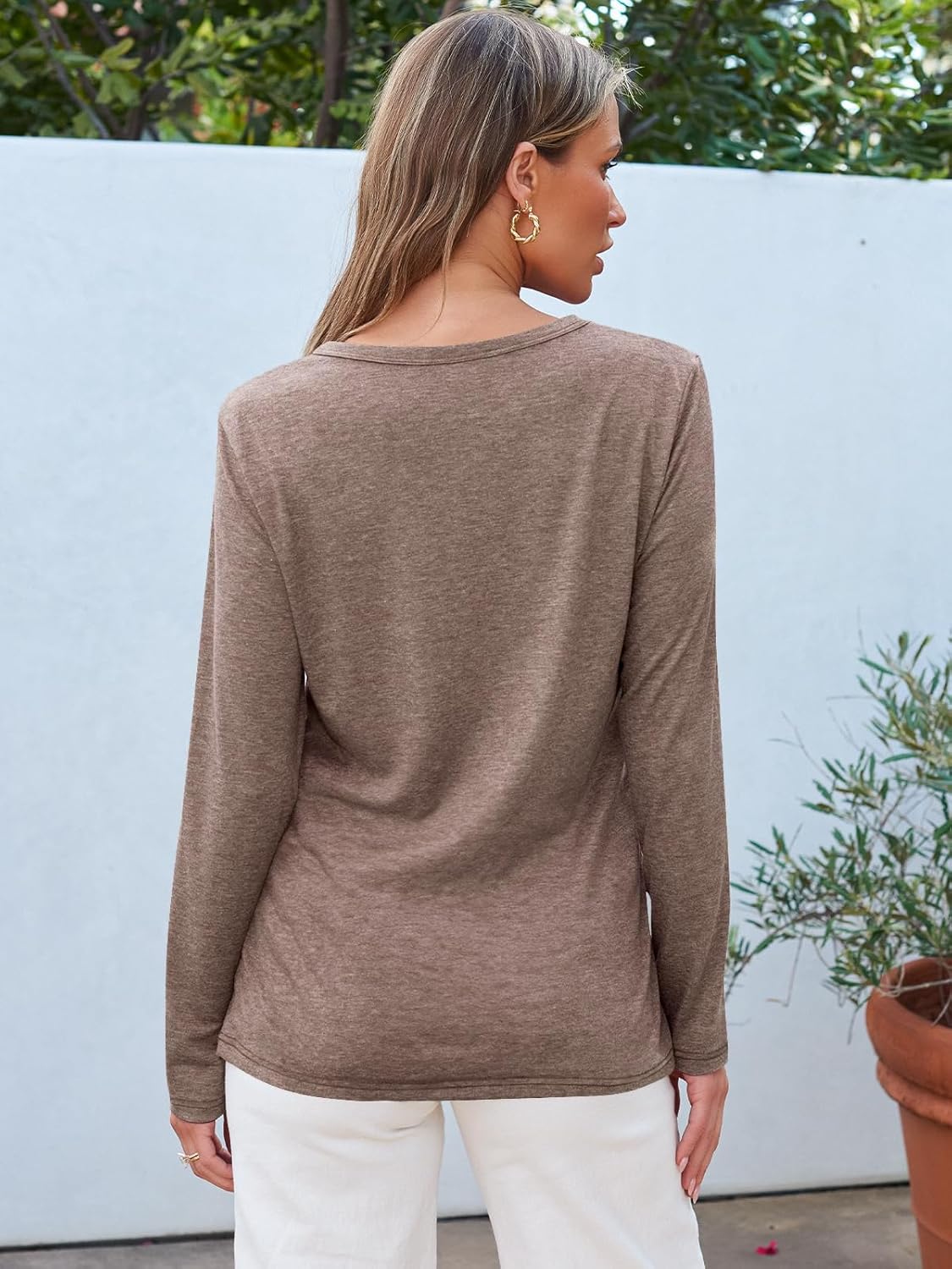 MIFOCAL Women’s Long Sleeve Round Neck Tops 2024 Basic Fall Shirts