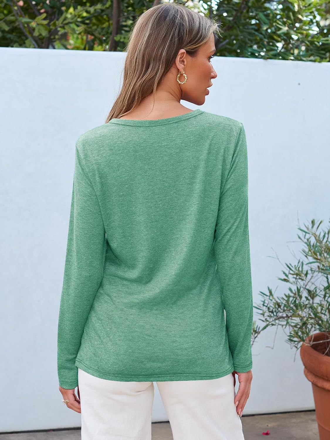 MIFOCAL Women’s Long Sleeve Round Neck Tops 2024 Basic Fall Shirts