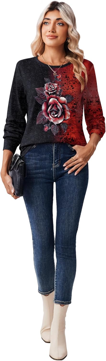 Zeagoo Women’s Long Sleeve Crewneck Tops Lightweight Basic Tee Business Casual