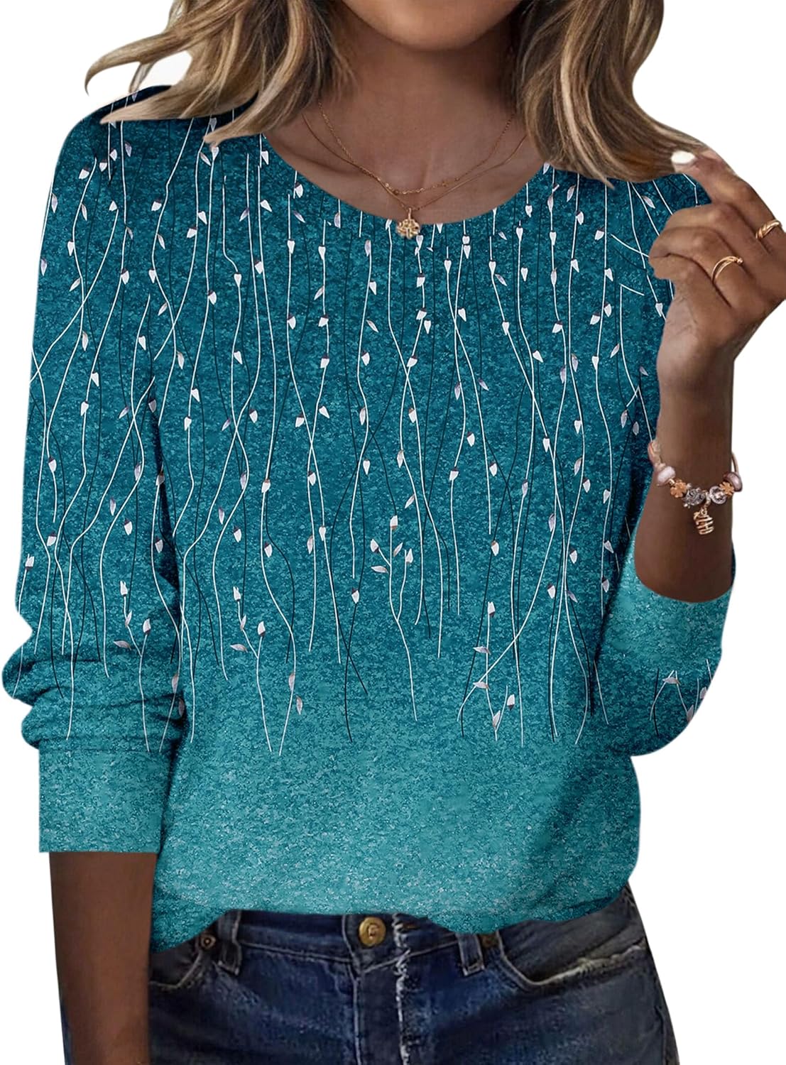 Zeagoo Women’s Long Sleeve Crewneck Tops Lightweight Basic Tee Business Casual