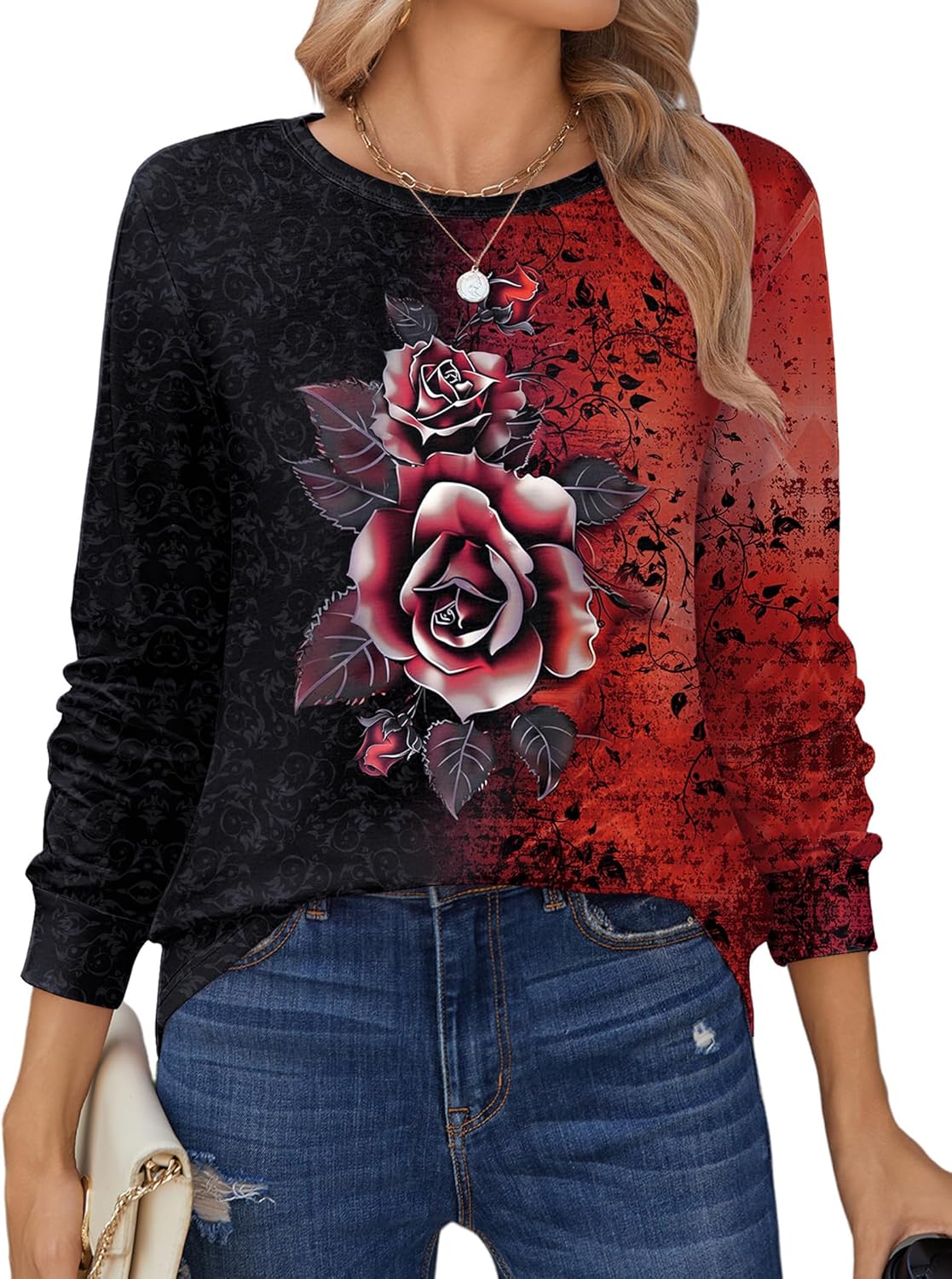 Zeagoo Women’s Long Sleeve Crewneck Tops Lightweight Basic Tee Business Casual