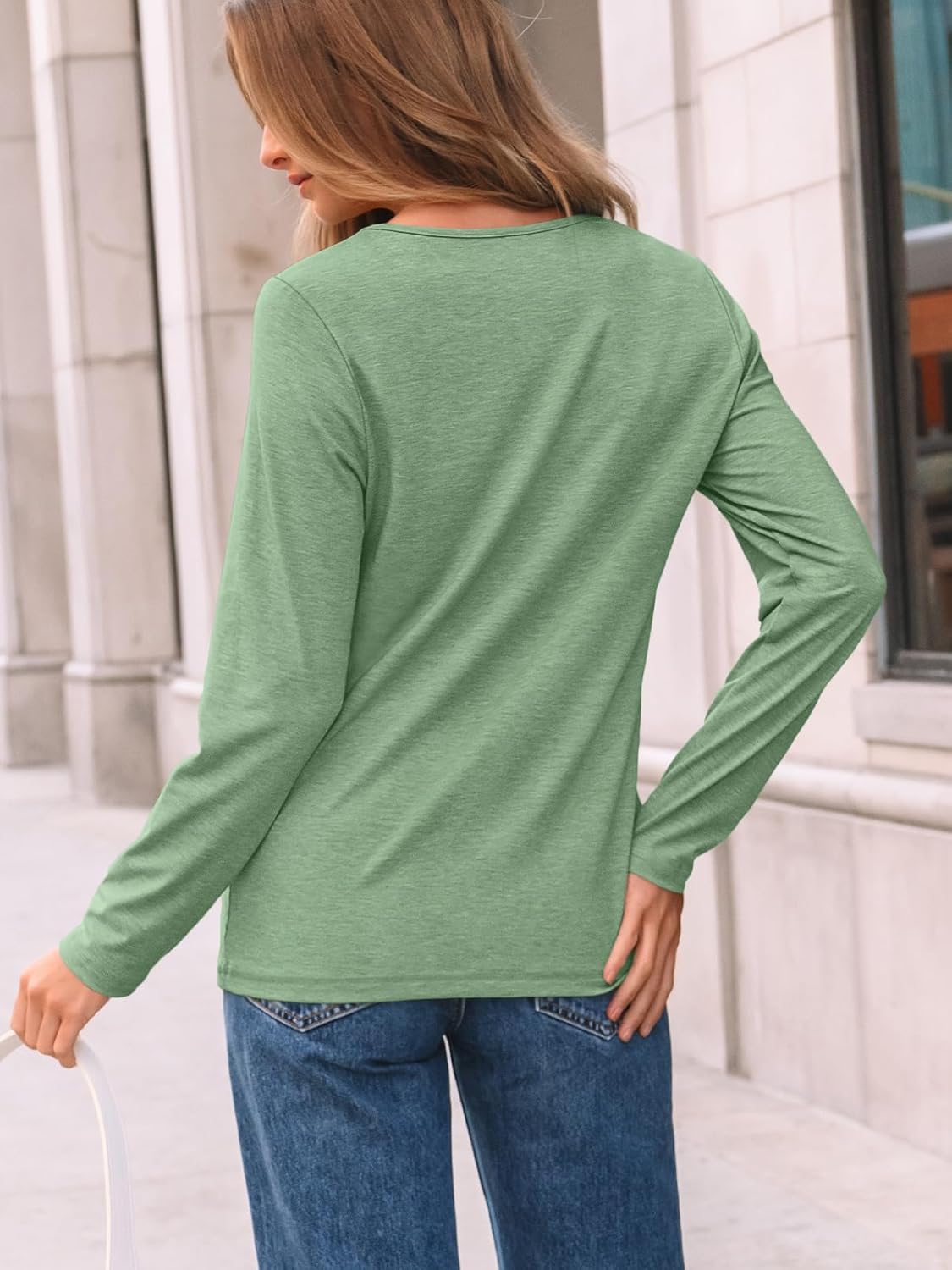 AUTOMET Women’s Long Sleeve Pleated Top – Casual Dressy Business Blouse, Trendy Tunic Basic Shirt