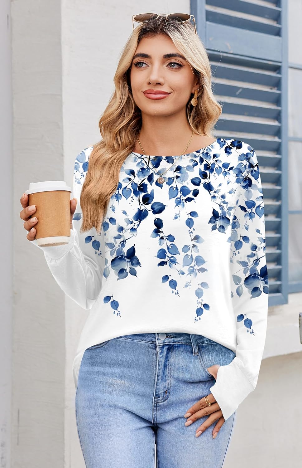 Zeagoo Women’s Long Sleeve Tunic Top – Loose Crew Neck Shirt with Thumb Holes, Perfect with Leggings, Fall 2025