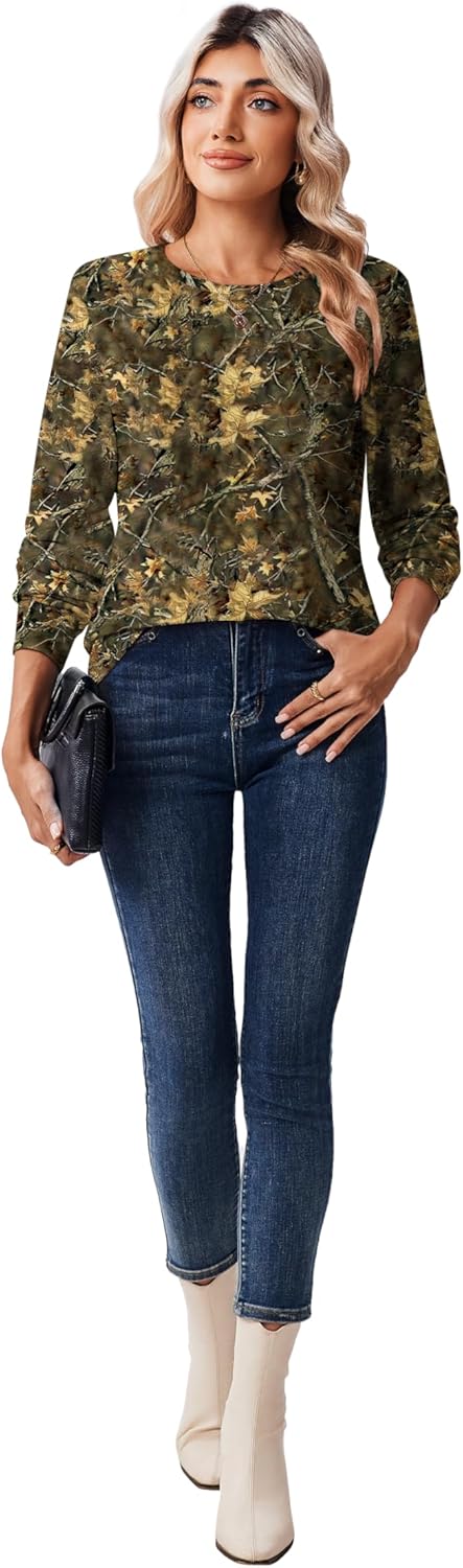 Zeagoo Women’s Long Sleeve Crewneck Tops Lightweight Basic Tee Business Casual