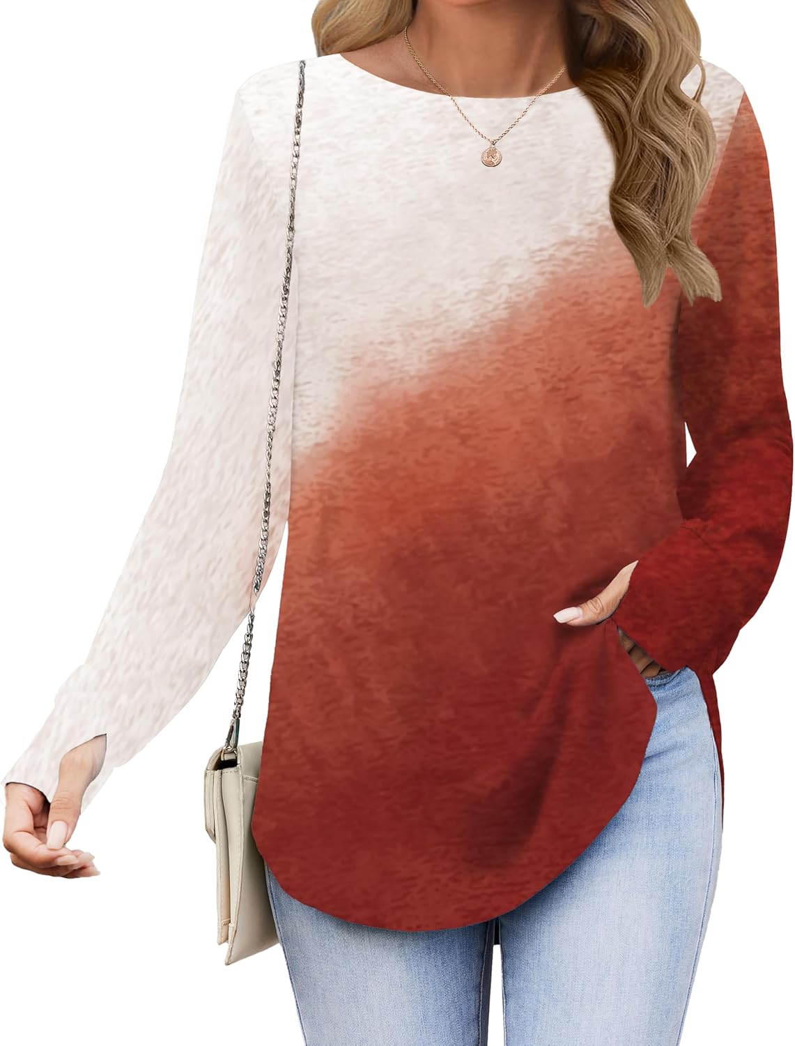 Zeagoo Women’s Long Sleeve Tunic Top – Loose Crew Neck Shirt with Thumb Holes, Perfect with Leggings, Fall 2025