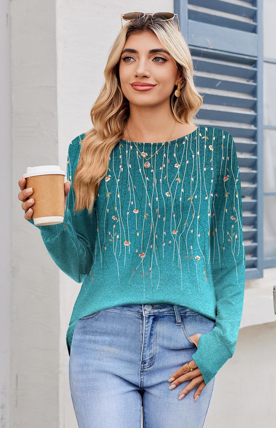 Zeagoo Women’s Long Sleeve Tunic Top – Loose Crew Neck Shirt with Thumb Holes, Perfect with Leggings, Fall 2025