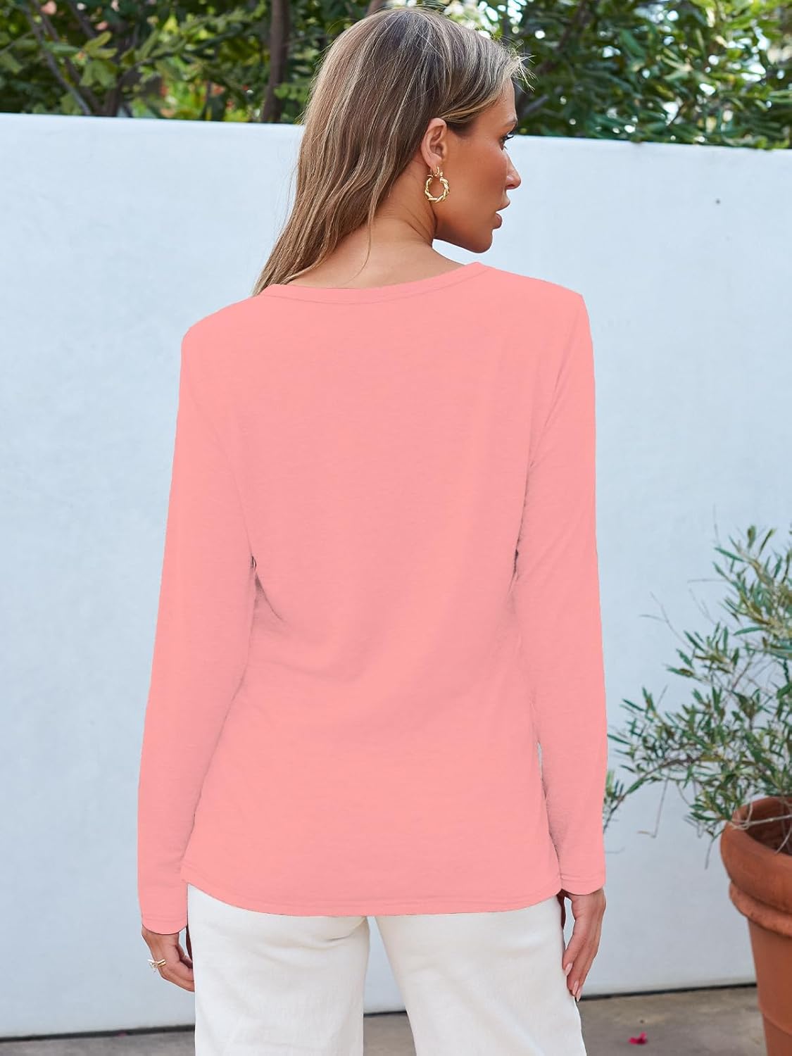 MIFOCAL Women’s Long Sleeve Round Neck Tops 2024 Basic Fall Shirts
