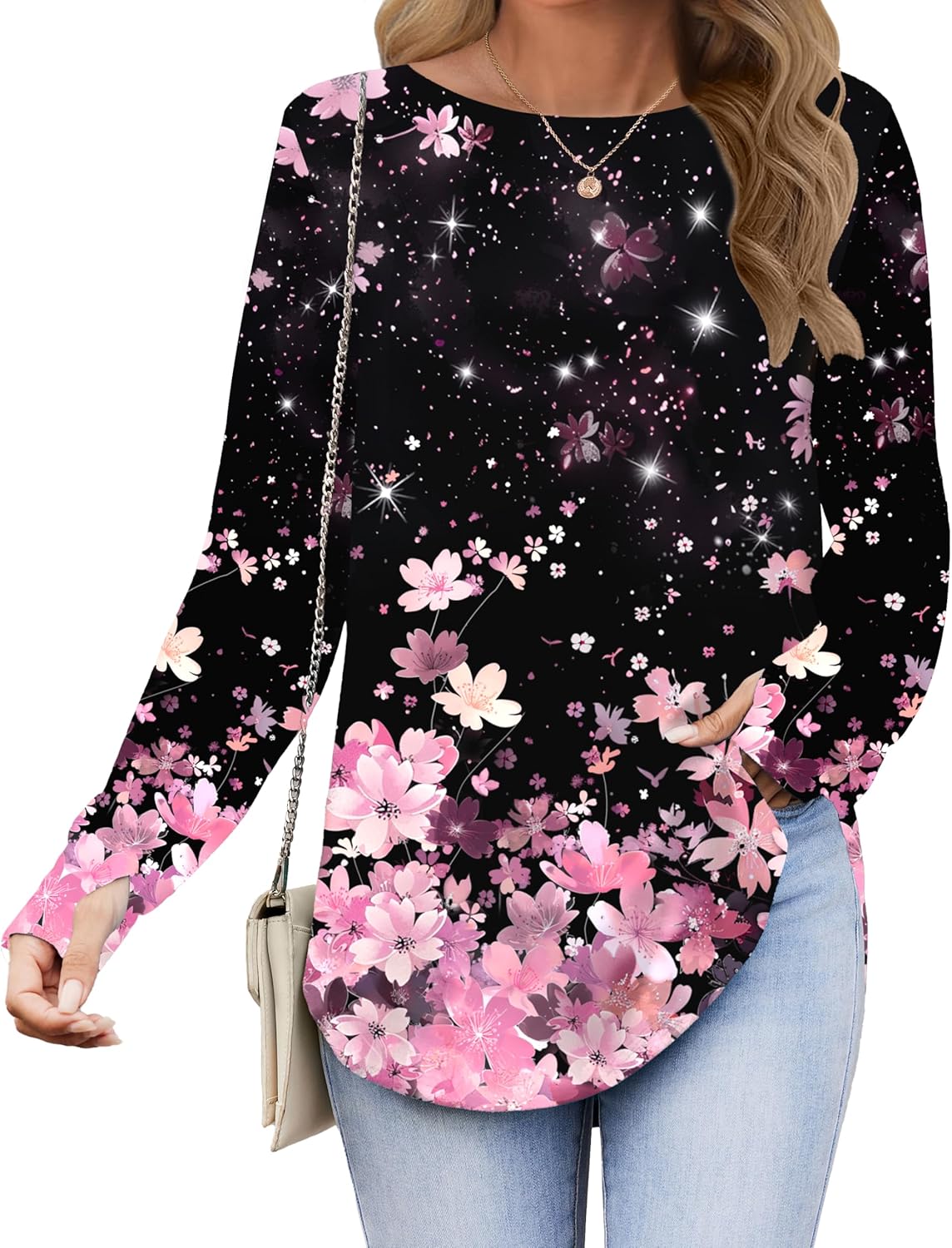 Zeagoo Women’s Long Sleeve Tunic Top – Loose Crew Neck Shirt with Thumb Holes, Perfect with Leggings, Fall 2025