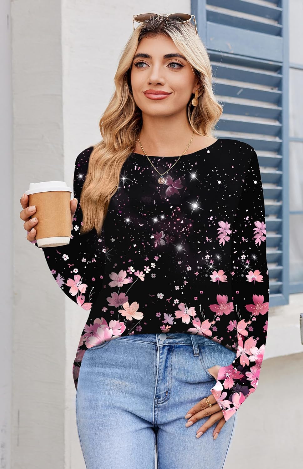 Zeagoo Women’s Long Sleeve Tunic Top – Loose Crew Neck Shirt with Thumb Holes, Perfect with Leggings, Fall 2025