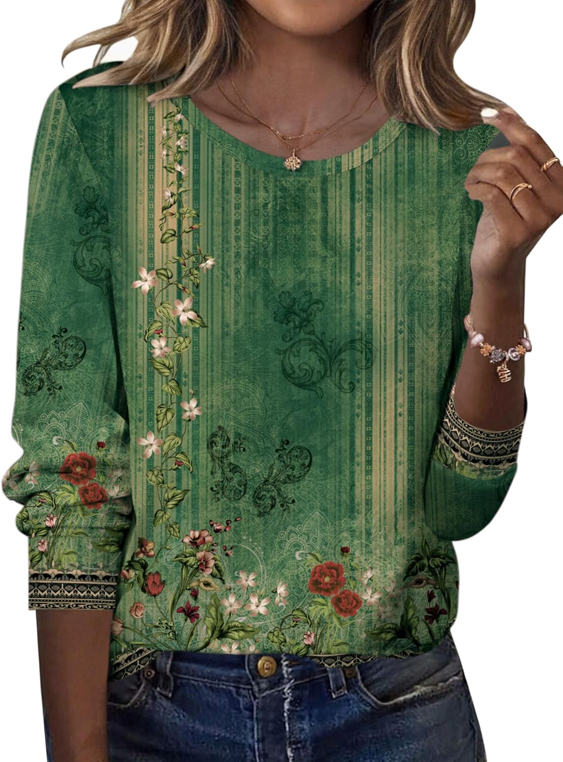Zeagoo Women’s Long Sleeve Crewneck Tops Lightweight Basic Tee Business Casual