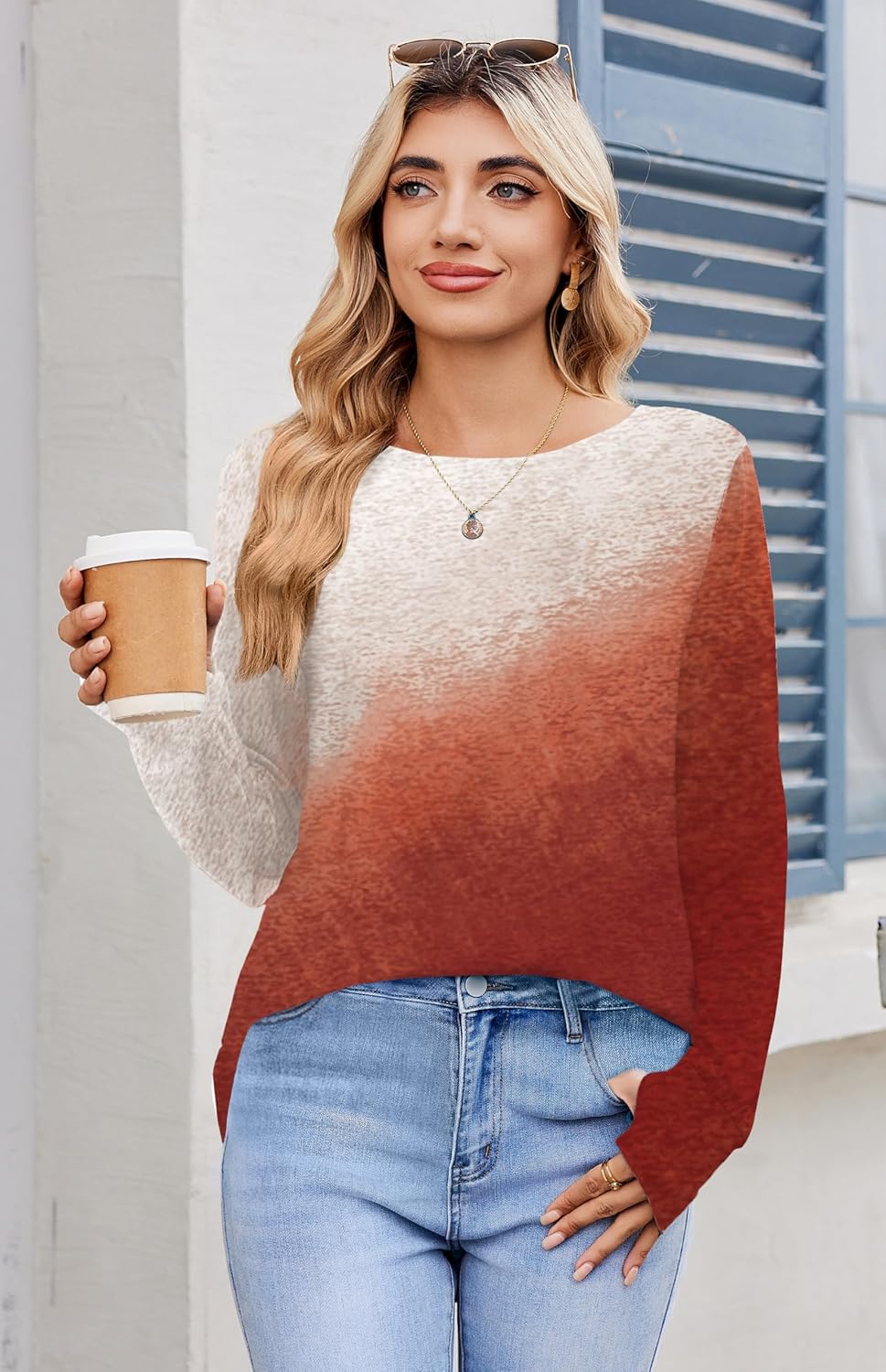 Zeagoo Women’s Long Sleeve Tunic Top – Loose Crew Neck Shirt with Thumb Holes, Perfect with Leggings, Fall 2025