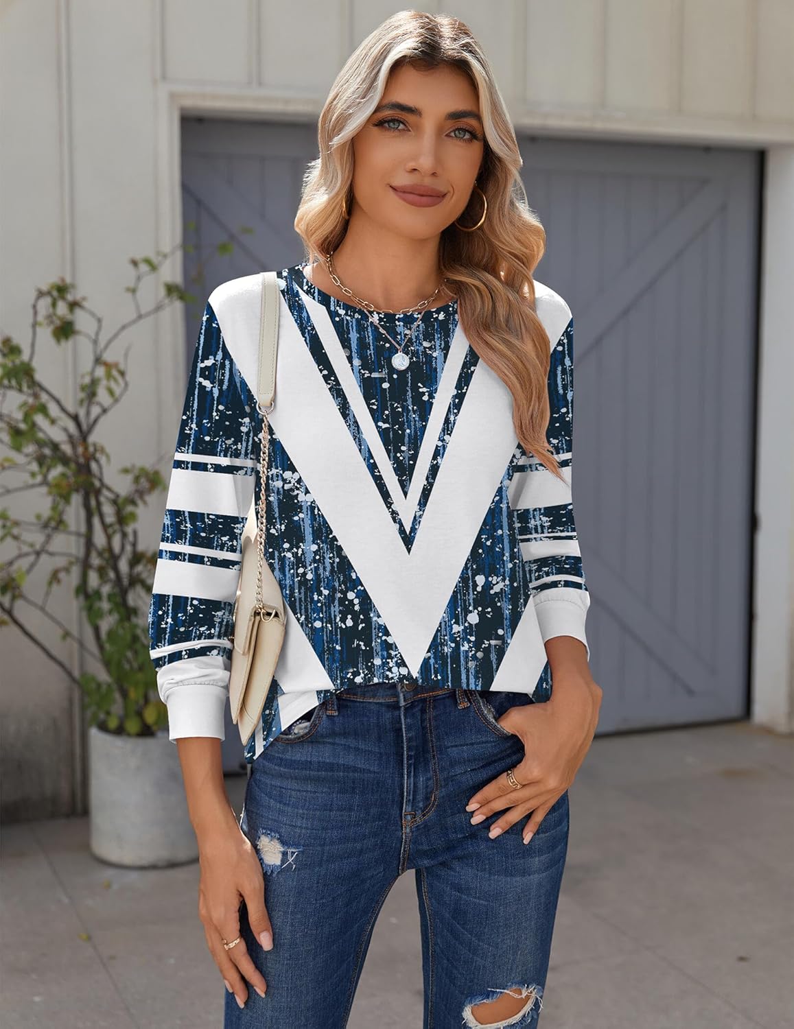 Zeagoo Women’s Long Sleeve Crewneck Tops Lightweight Basic Tee Business Casual