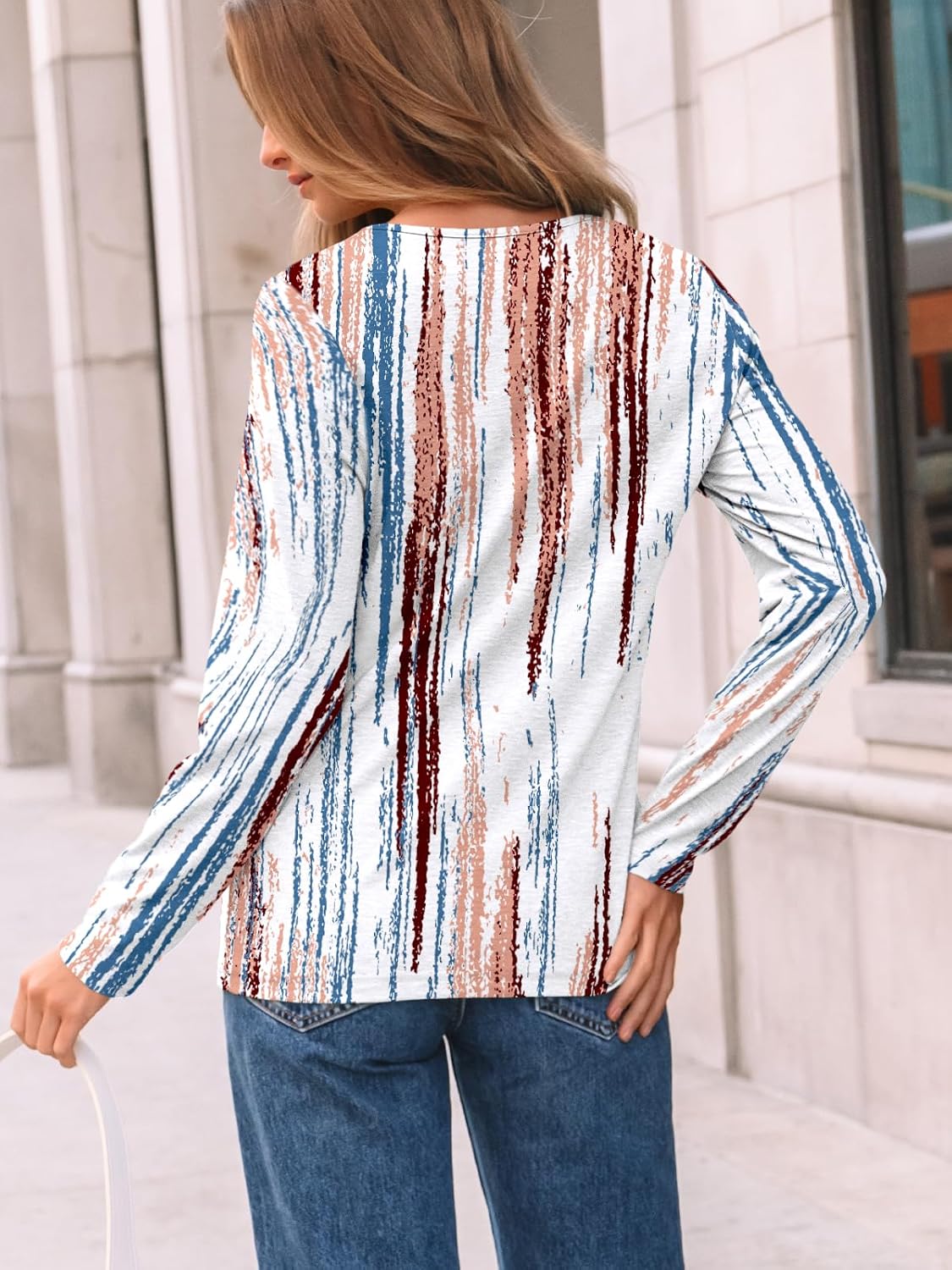 AUTOMET Women’s Long Sleeve Pleated Top – Casual Dressy Business Blouse, Trendy Tunic Basic Shirt