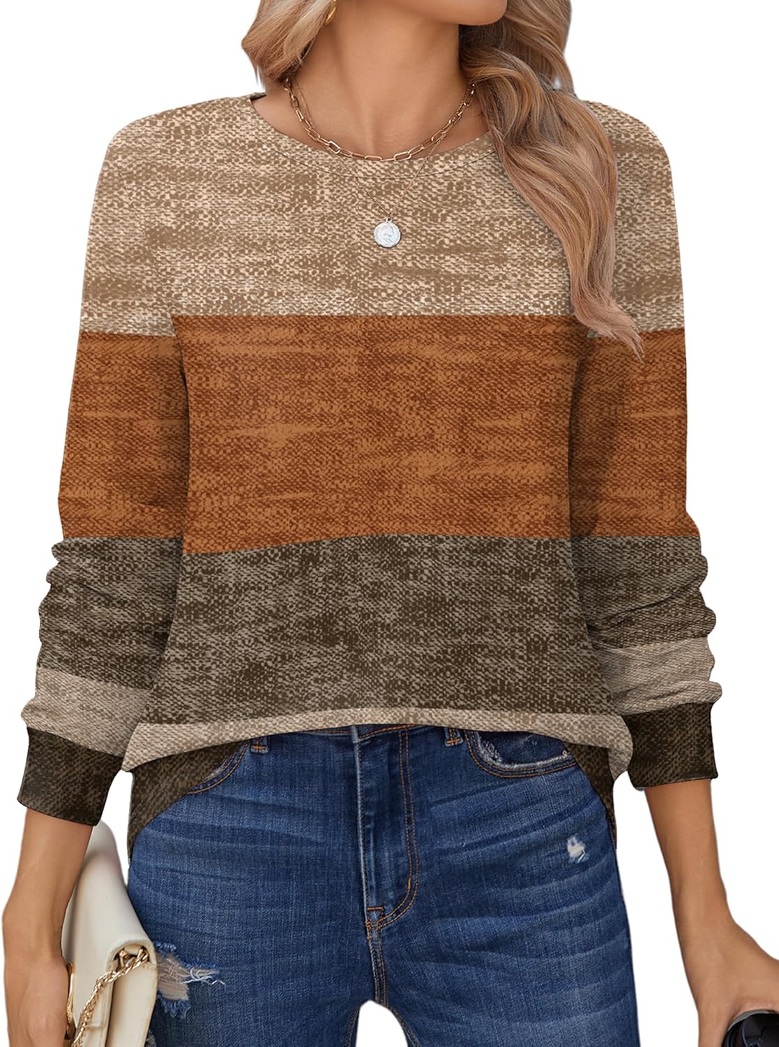 Zeagoo Women’s Long Sleeve Crewneck Tops Lightweight Basic Tee Business Casual