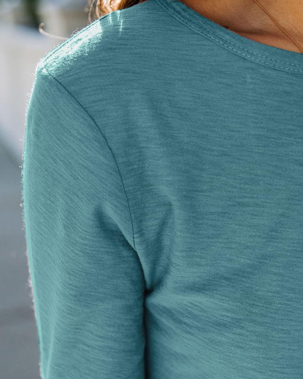 Sherosa Women’s Long Sleeve Crewneck Tops Basic Tee Blouse