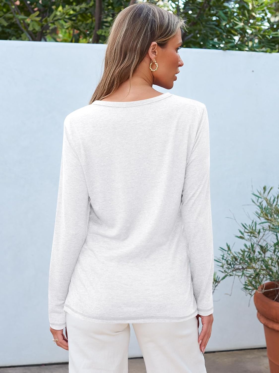 SUNBS Women’s 3-Pack Long Sleeve Tops Loose Fit Fall Shirts 2025 Basic Casual Tees